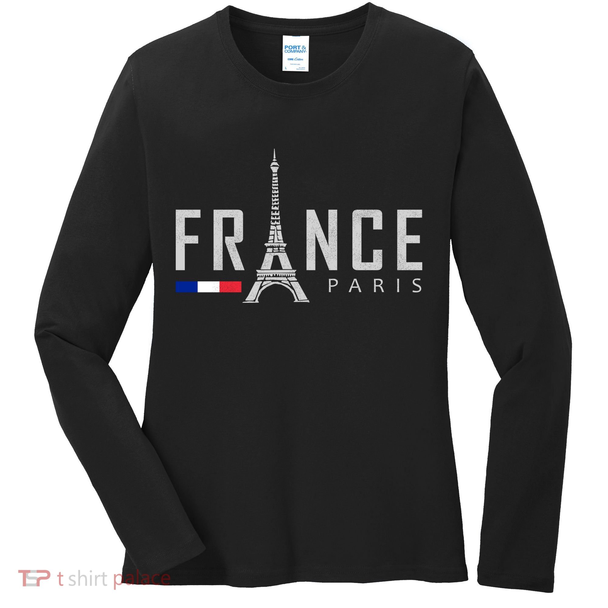 France Paris Eiffel Tower Women's Long Sleeve Shirt