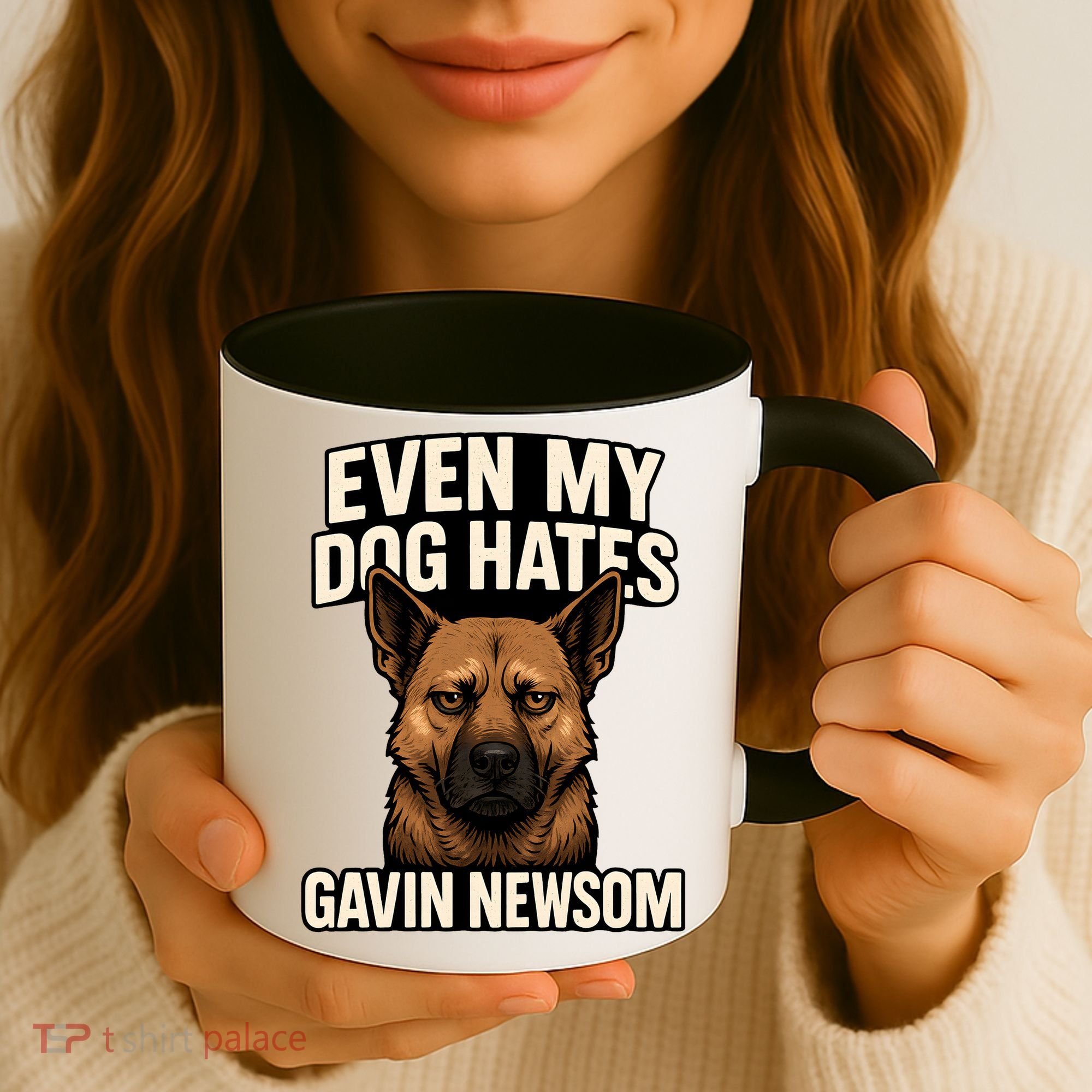 Funny Political: Even My Dog Hates Gavin Newsom Coffee Mug