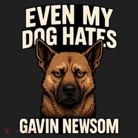 Funny Political: Even My Dog Hates Gavin Newsom Beanie thumb 2