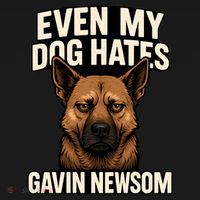 Funny Political: Even My Dog Hates Gavin Newsom Women's Hoodie thumb 2