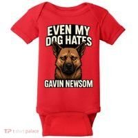 Funny Political: Even My Dog Hates Gavin Newsom Baby Bodysuit thumb 0