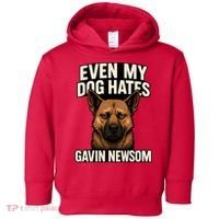 Funny Political: Even My Dog Hates Gavin Newsom Toddler Hoodie thumb 0