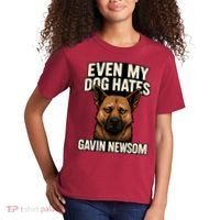 Funny Political: Even My Dog Hates Gavin Newsom Kids T-Shirt thumb 2
