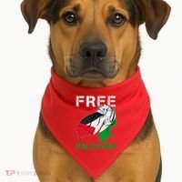 Free Palestine End War Support Palestine USA-Made Doggie Bandana thumb 1