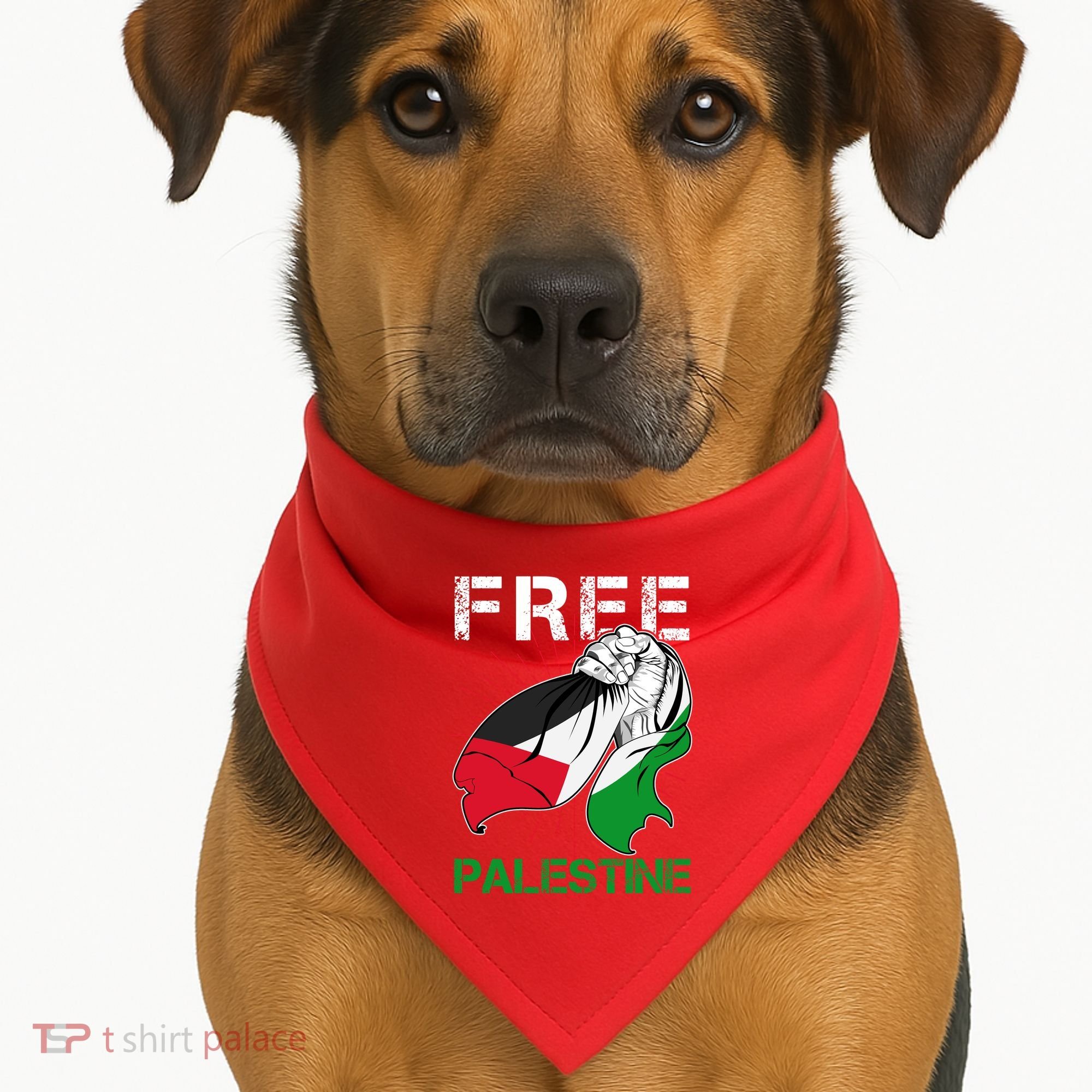 Free Palestine End War Support Palestine USA-Made Doggie Bandana