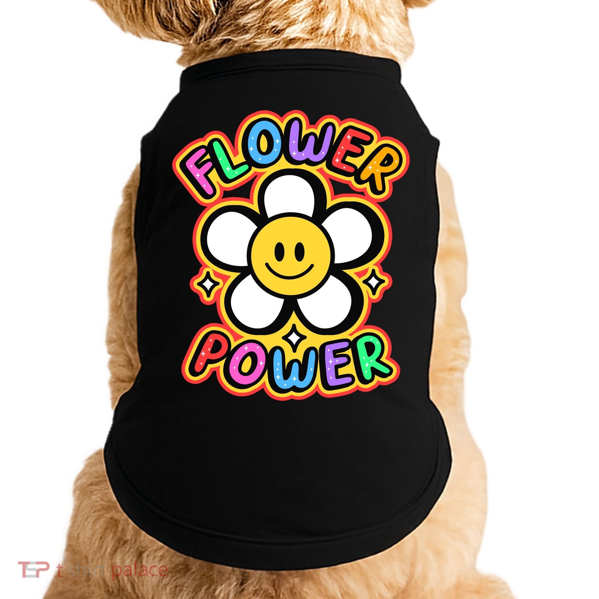 Flower Power Emoji Doggie Tank
