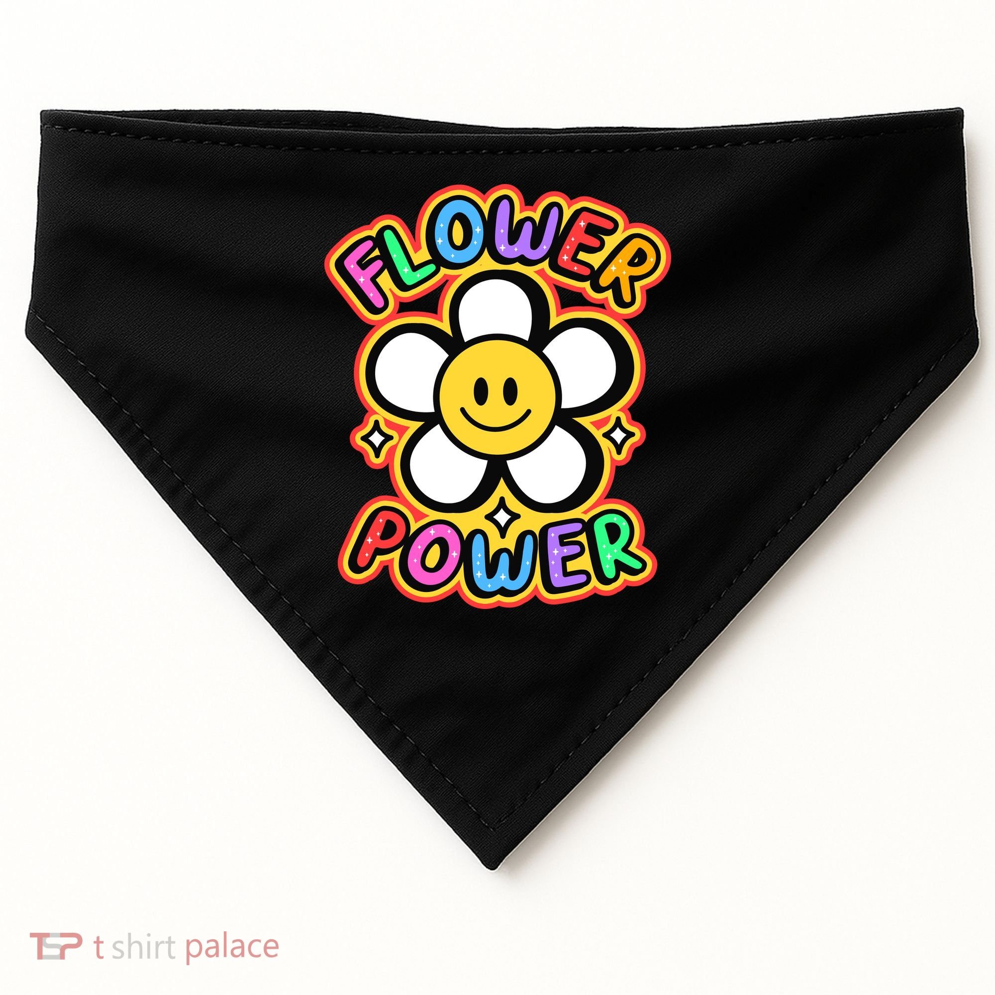 Flower Power Emoji USA-Made Doggie Bandana