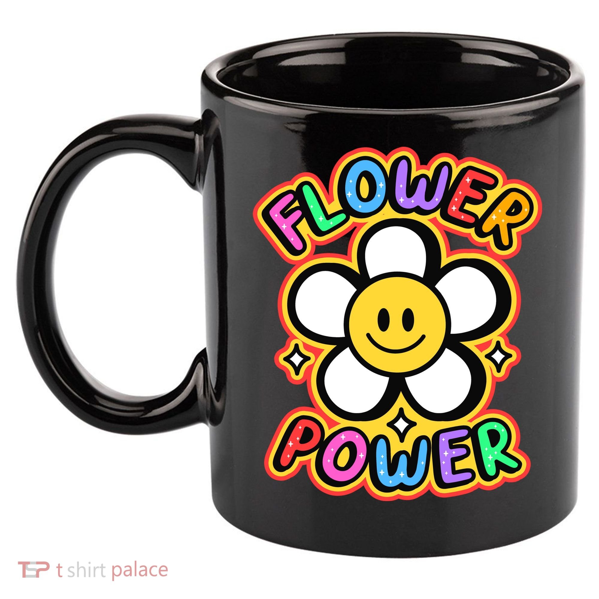 Flower Power Emoji 11oz C Handle Ceramic Mug