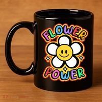 Flower Power Emoji 11oz C Handle Ceramic Mug thumb 4