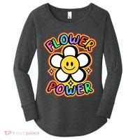 Flower Power Emoji Women's Perfect Tri Tunic Long Sleeve Shirt thumb 0