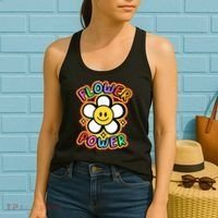 Flower Power Emoji Women's Tank Top thumb 2