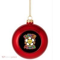 Flower Power Emoji Plastic Christmas Ball Ornament thumb 0