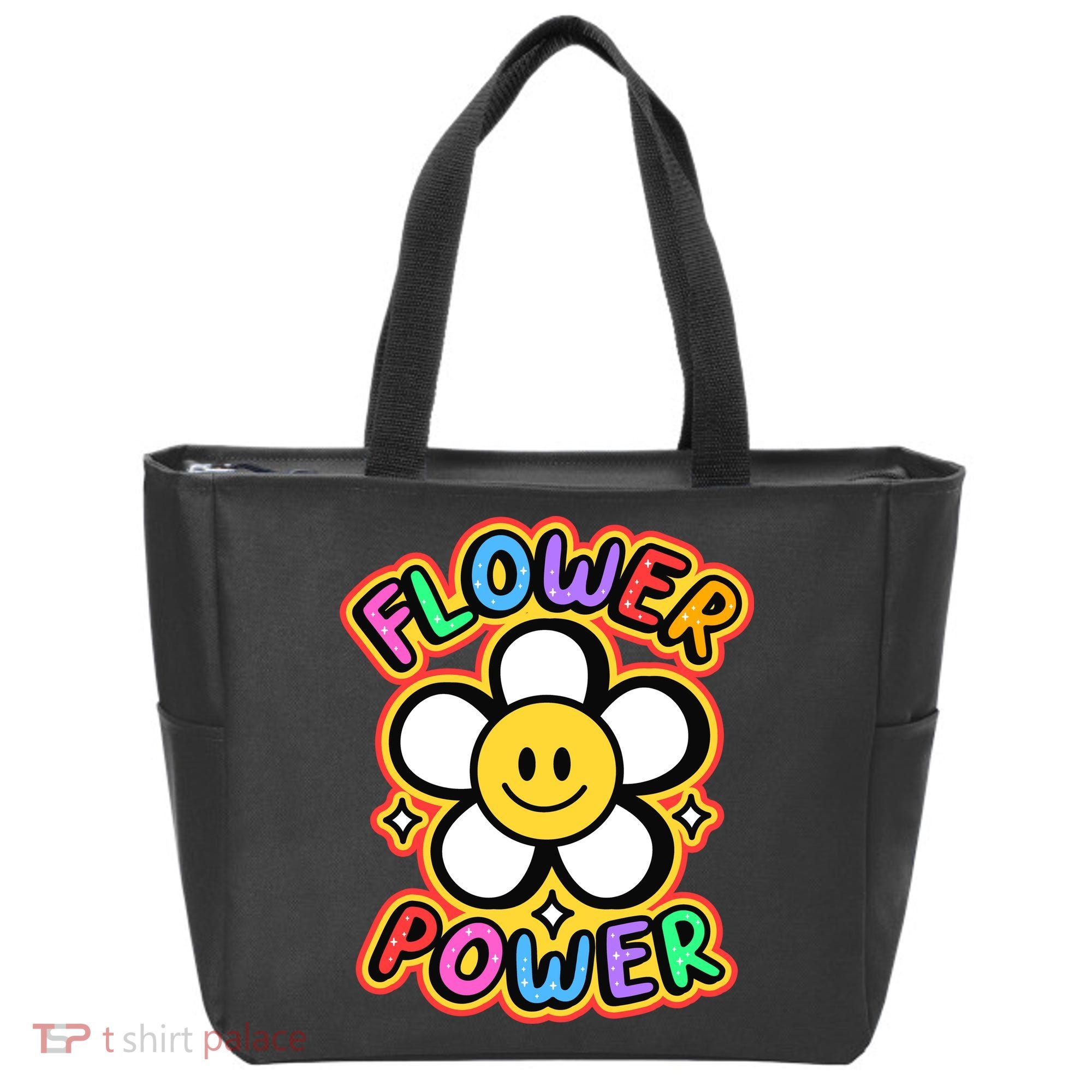 Flower Power Emoji Tote Bag