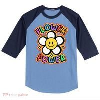 Flower Power Emoji Raglan Baseball Sleeve Shirt thumb 0