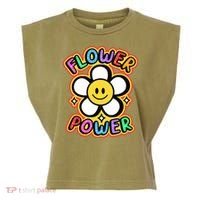 Flower Power Emoji Garment-Dyed Women's Muscle Tee thumb 0