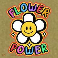 Flower Power Emoji Garment-Dyed Women's Muscle Tee thumb 6