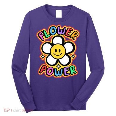 Flower Power Emoji Long Sleeve Shirt