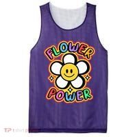 Flower Power Emoji Mesh Reversible Basketball Jersey Tank thumb 0