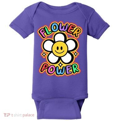 Flower Power Emoji Baby Bodysuit