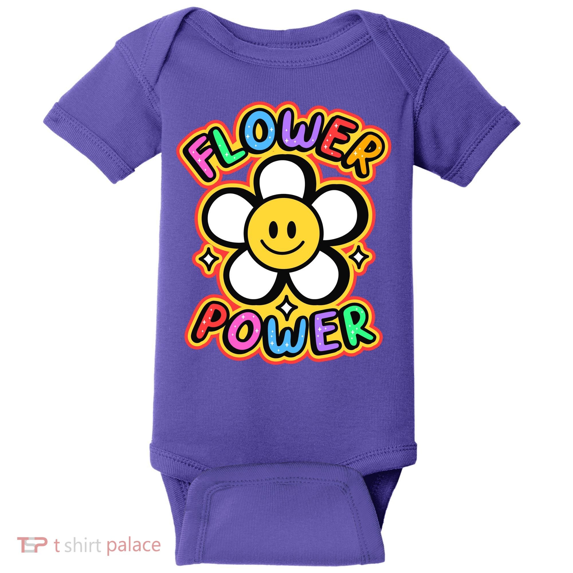 Flower Power Emoji Baby Bodysuit