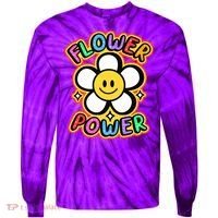 Flower Power Emoji Tie-Dye Long Sleeve Shirt thumb 0