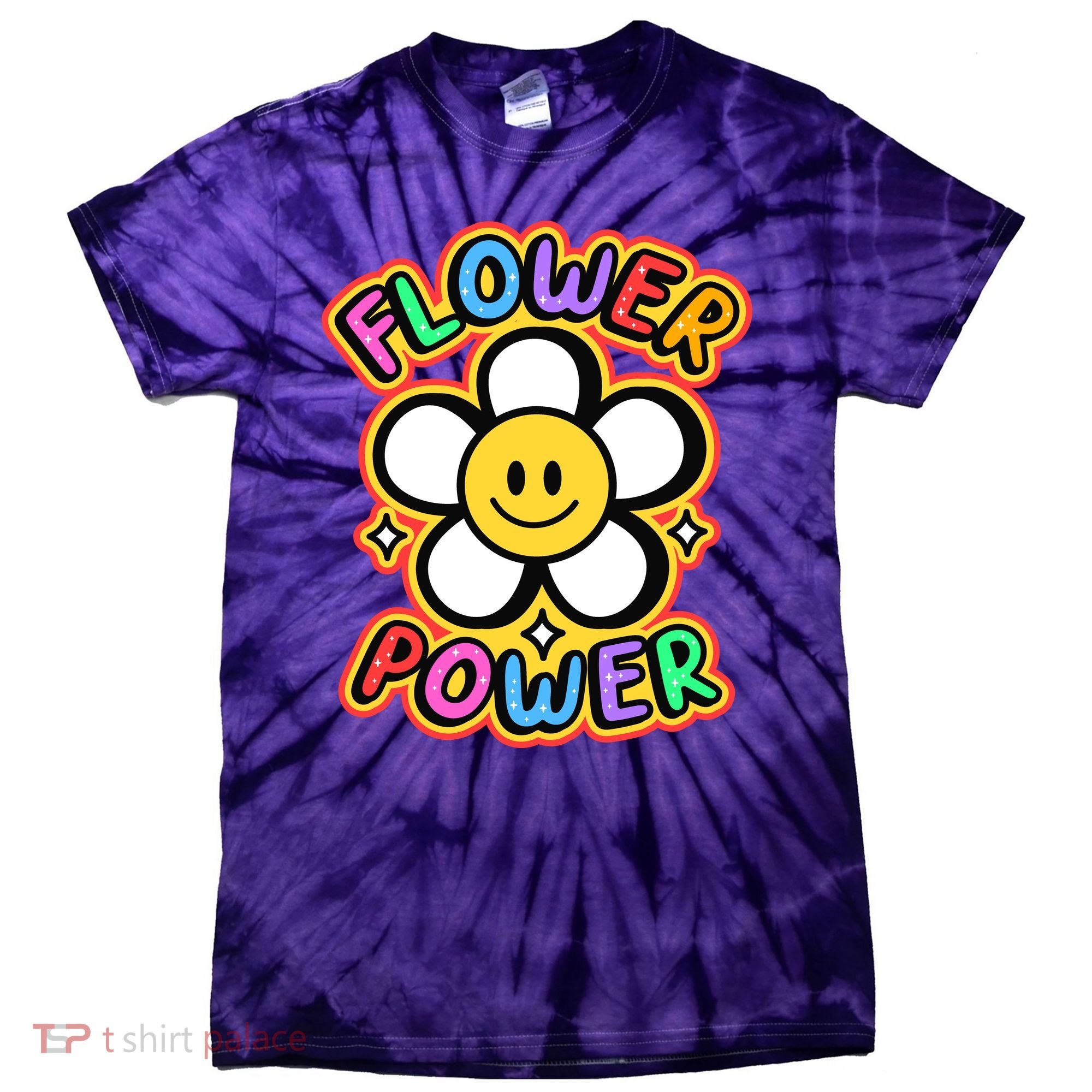 Flower Power Emoji Tie-Dye T-Shirt
