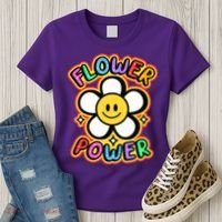 Flower Power Emoji Women's T-Shirt thumb 3