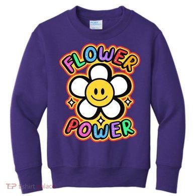 Flower Power Emoji Kids Sweatshirt