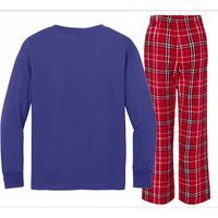 Flower Power Emoji Kids Long Sleeve Plaid Pajama Set thumb 1