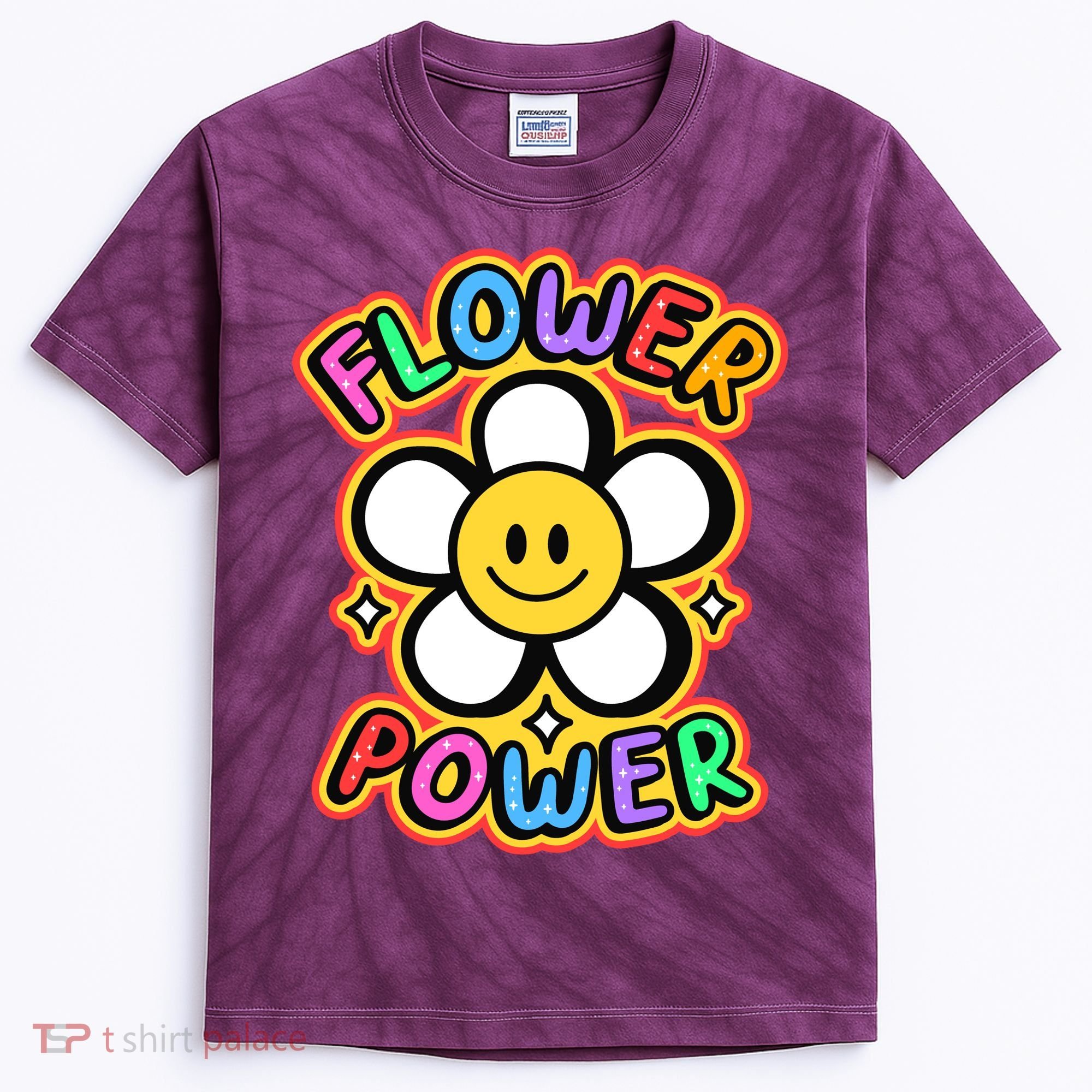Flower Power Emoji Kids Tie-Dye T-Shirt