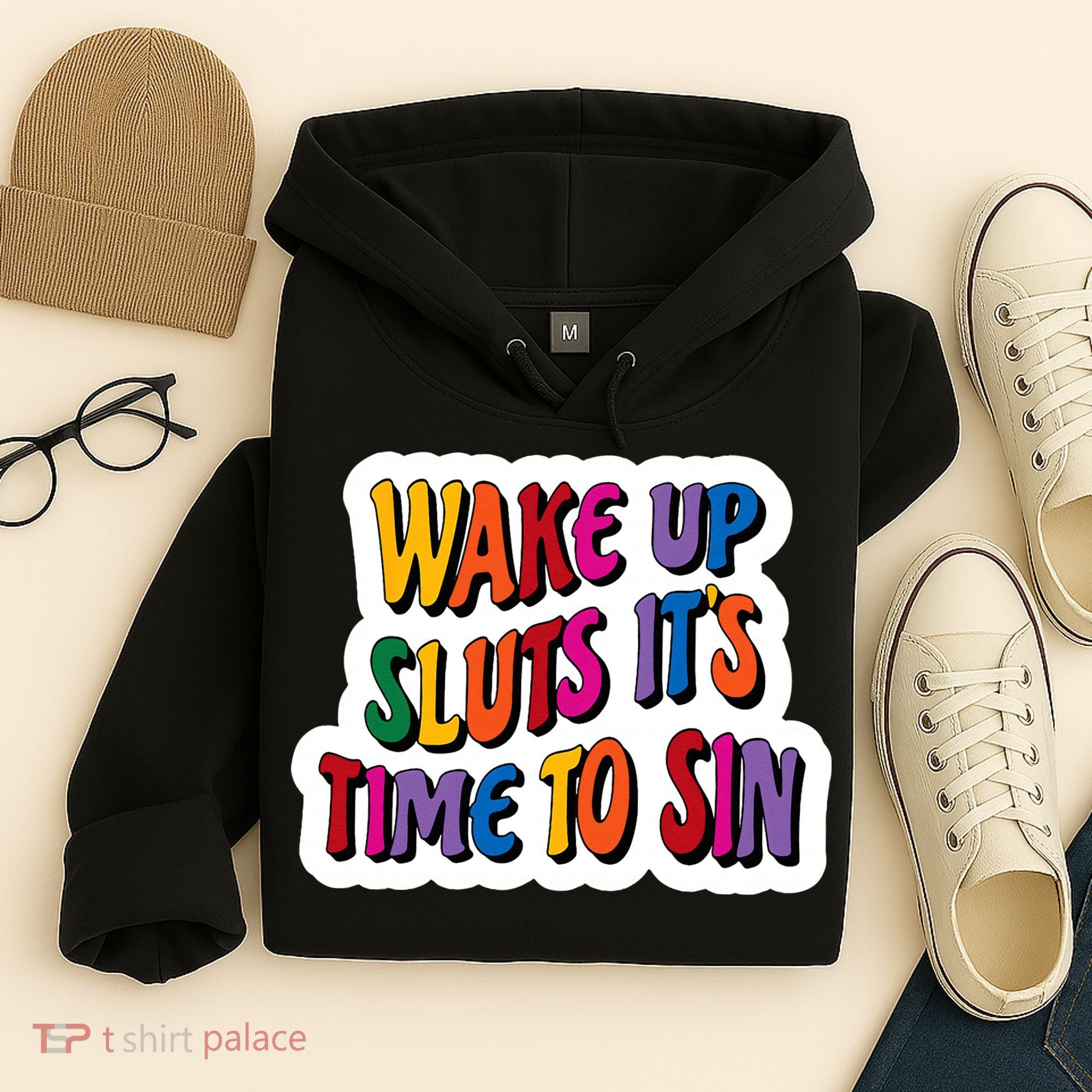 Funny PRIDE Flag Adult Wake up Sluts it's time to Sin Hoodie