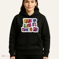 Funny PRIDE Flag Adult Wake up Sluts it's time to Sin Hoodie thumb 5