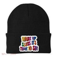 Funny PRIDE Flag Adult Wake up Sluts it's time to Sin Beanie thumb 0