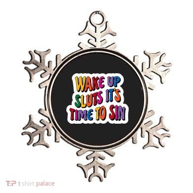 Funny PRIDE Flag Adult Wake up Sluts it's time to Sin Ornament
