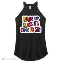 Funny PRIDE Flag Adult Wake up Sluts it's time to Sin Women's Perfect Tri Rocker Tank thumb 0