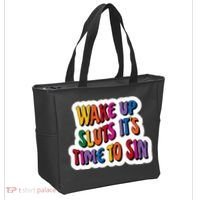 Funny PRIDE Flag Adult Wake up Sluts it's time to Sin Tote Bag thumb 2