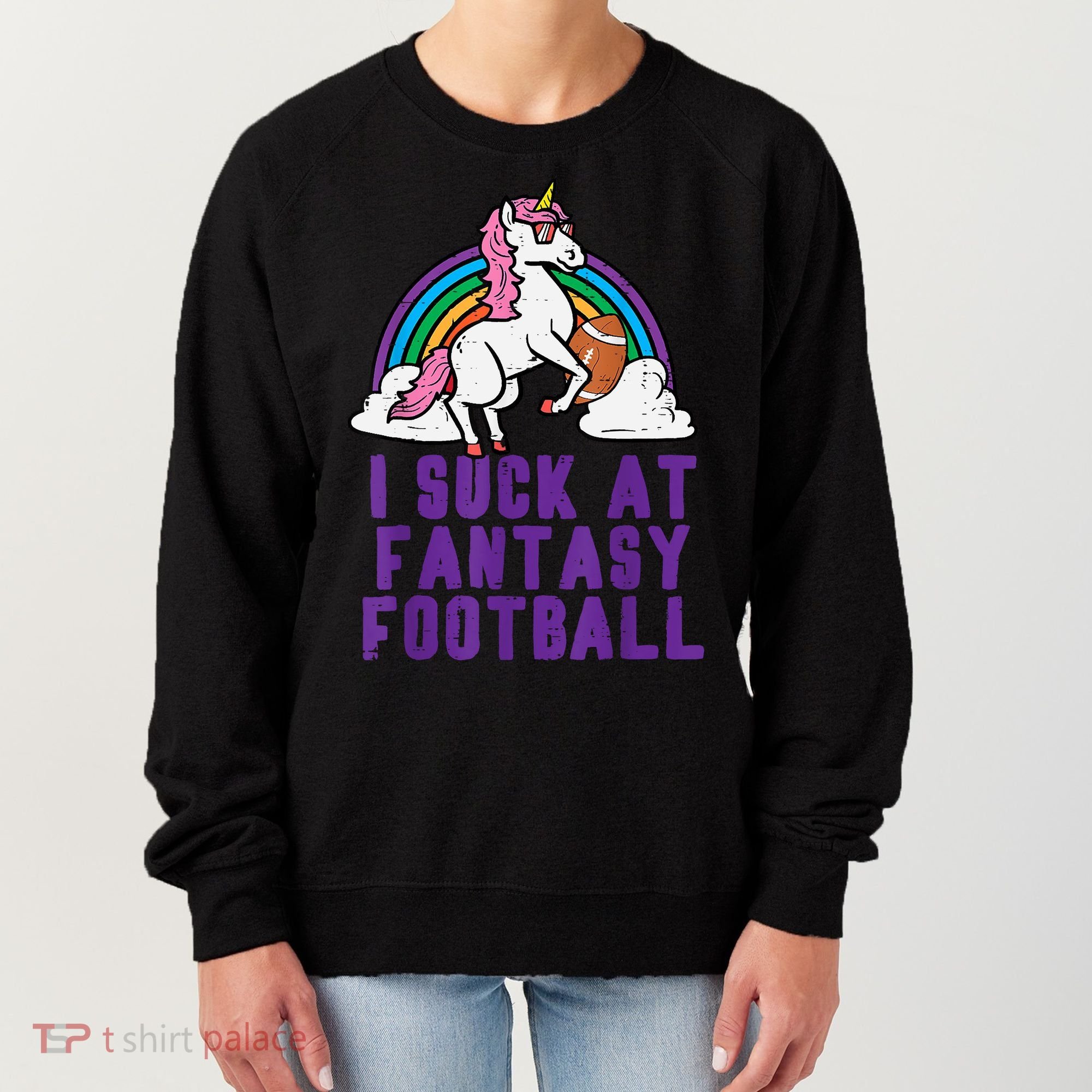 Funny Pink Fantasy Football Loser Unicorn Women's Sweatshirt
