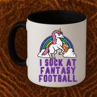 Funny Pink Fantasy Football Loser Unicorn Coffee Mug thumb 2