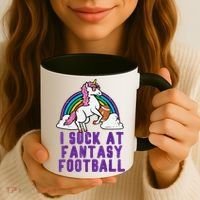 Funny Pink Fantasy Football Loser Unicorn Coffee Mug thumb 3
