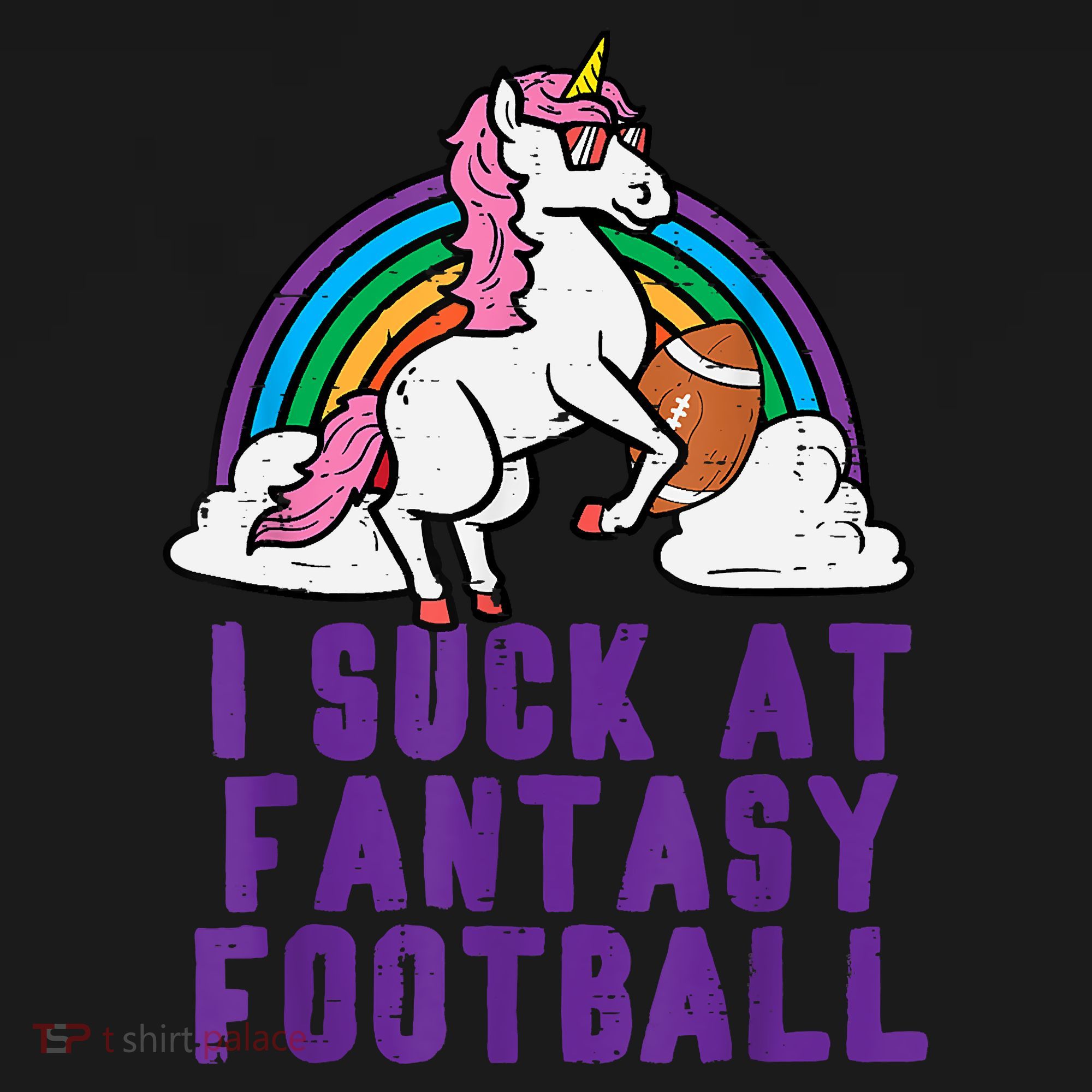 Funny Pink Fantasy Football Loser Unicorn Tall Long Sleeve Shirt