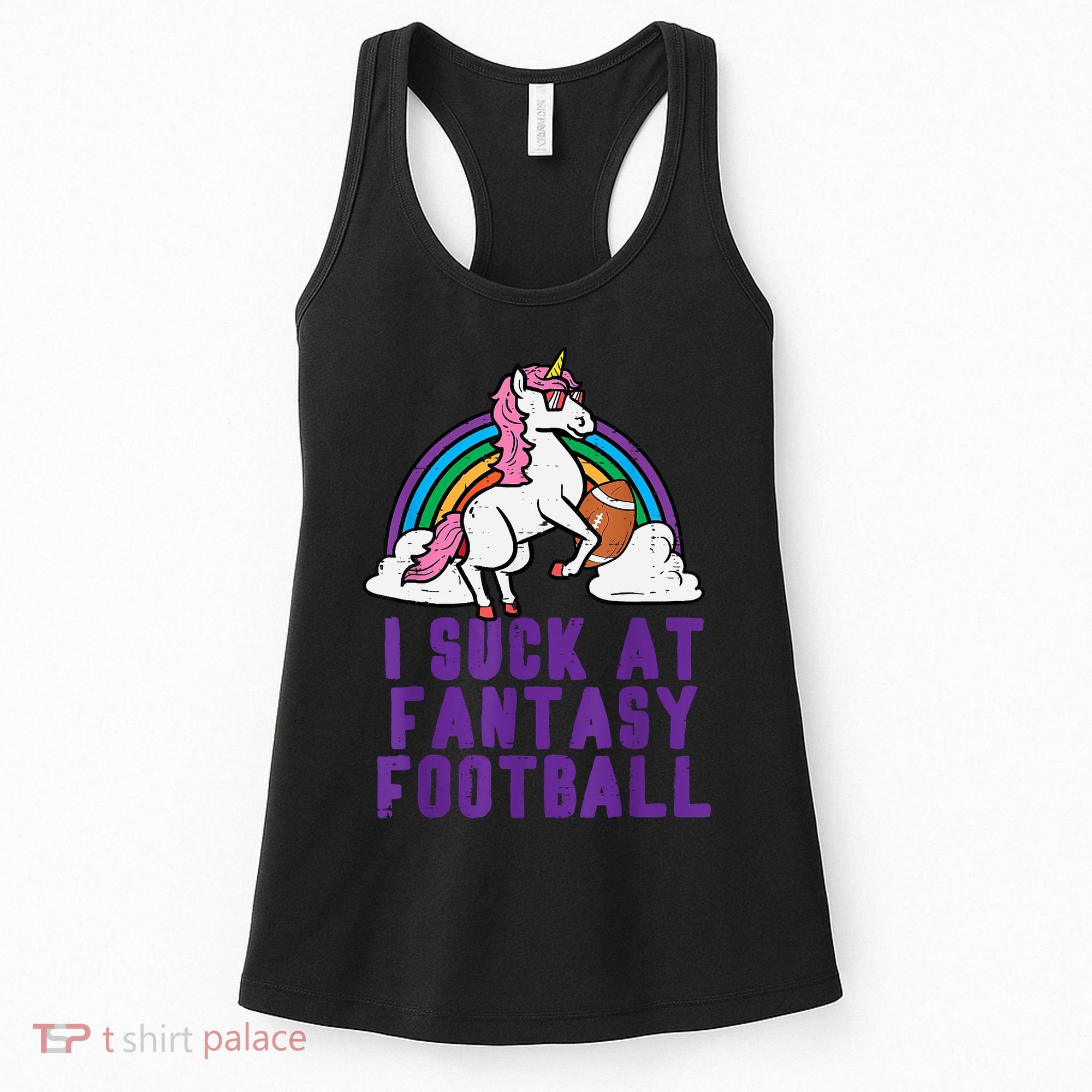 Funny Pink Fantasy Football Loser Unicorn Women's Tank Top