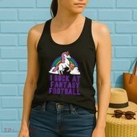 Funny Pink Fantasy Football Loser Unicorn Women's Tank Top thumb 2