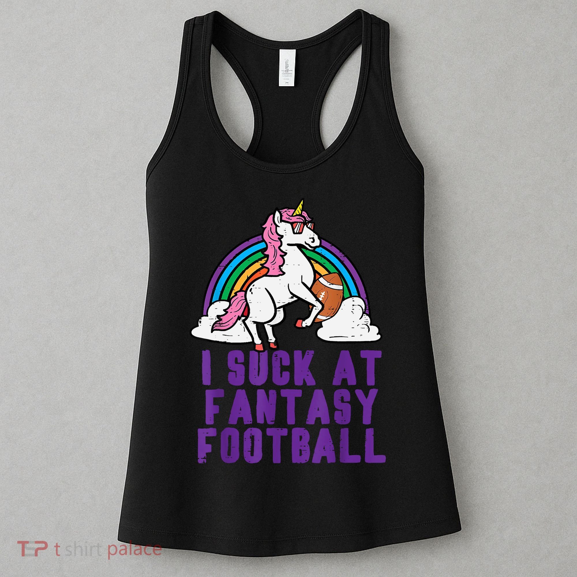 Funny Pink Fantasy Football Loser Unicorn Women's Tank Top