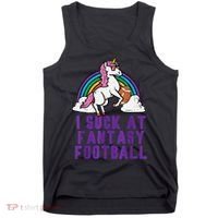 Funny Pink Fantasy Football Loser Unicorn Tank Top thumb 0