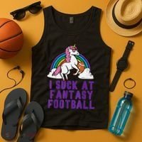Funny Pink Fantasy Football Loser Unicorn Tank Top thumb 4