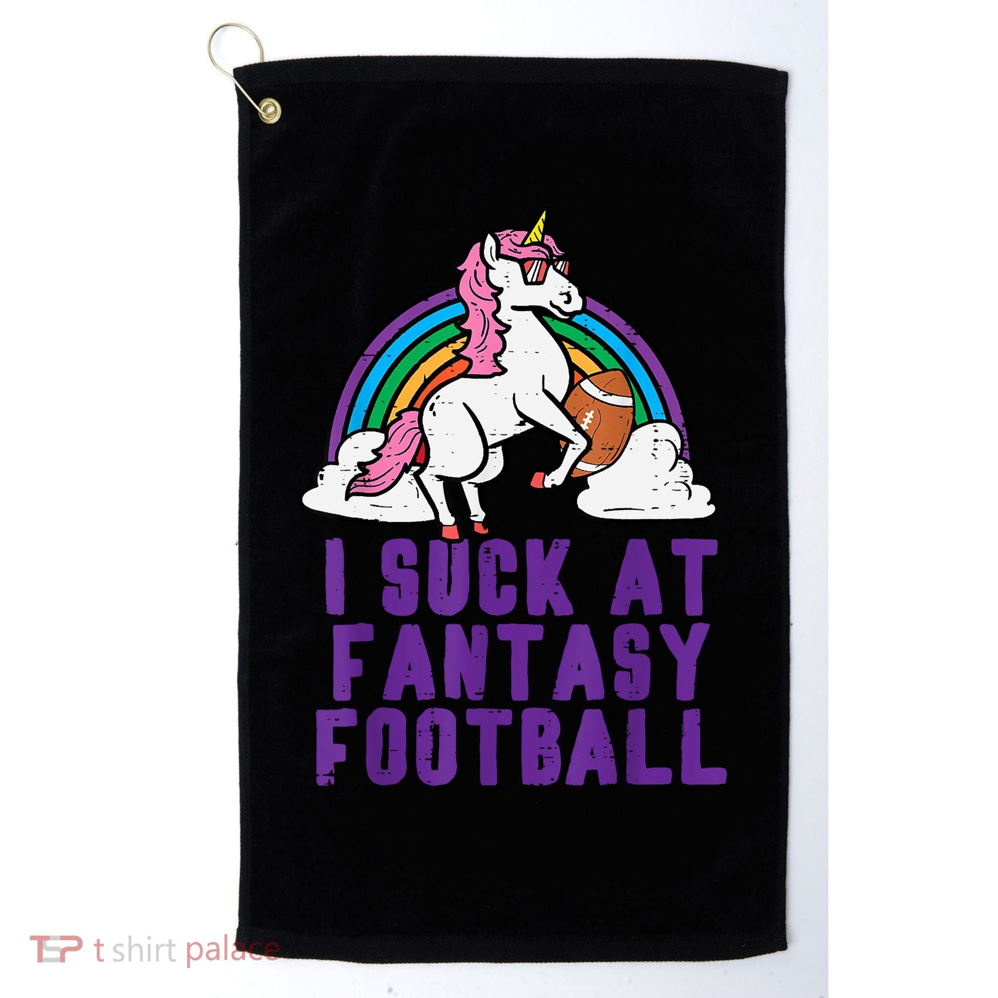 Funny Pink Fantasy Football Loser Unicorn Golf Towel