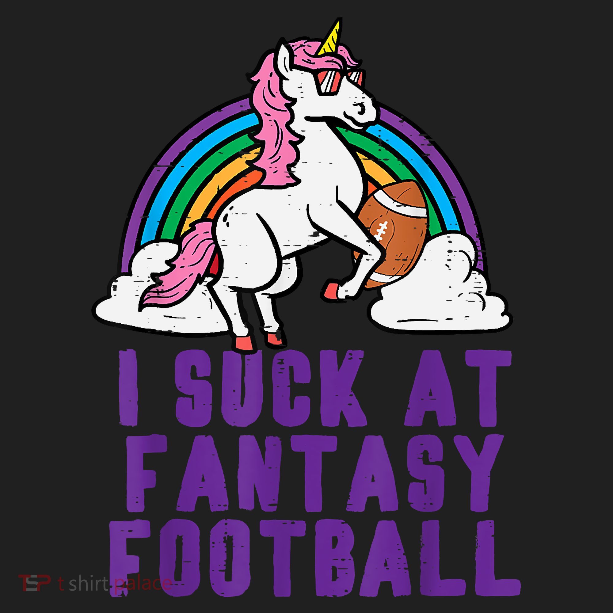 Funny Pink Fantasy Football Loser Unicorn Golf Towel