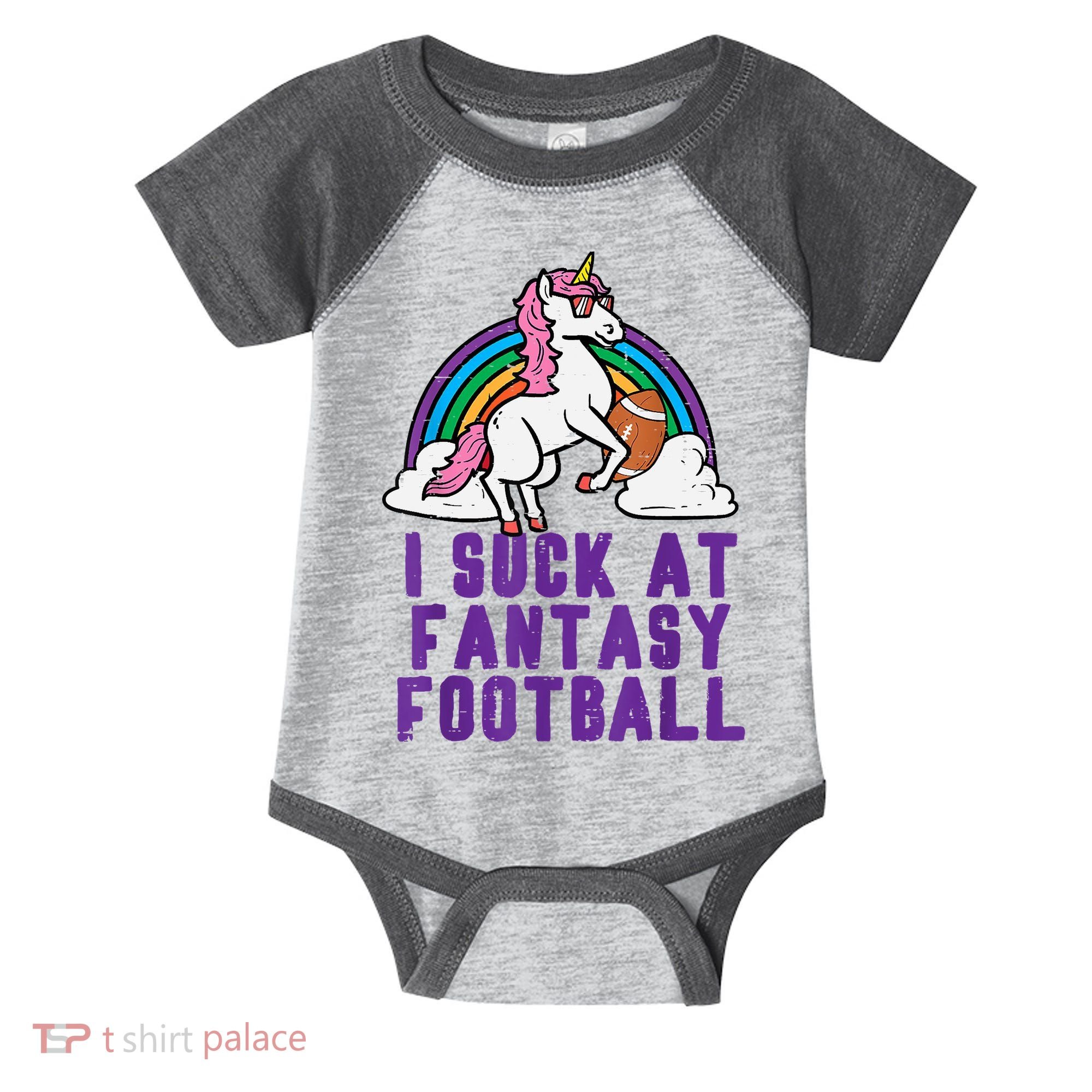 Funny Pink Fantasy Football Loser Unicorn Infant Baby Jersey Bodysuit