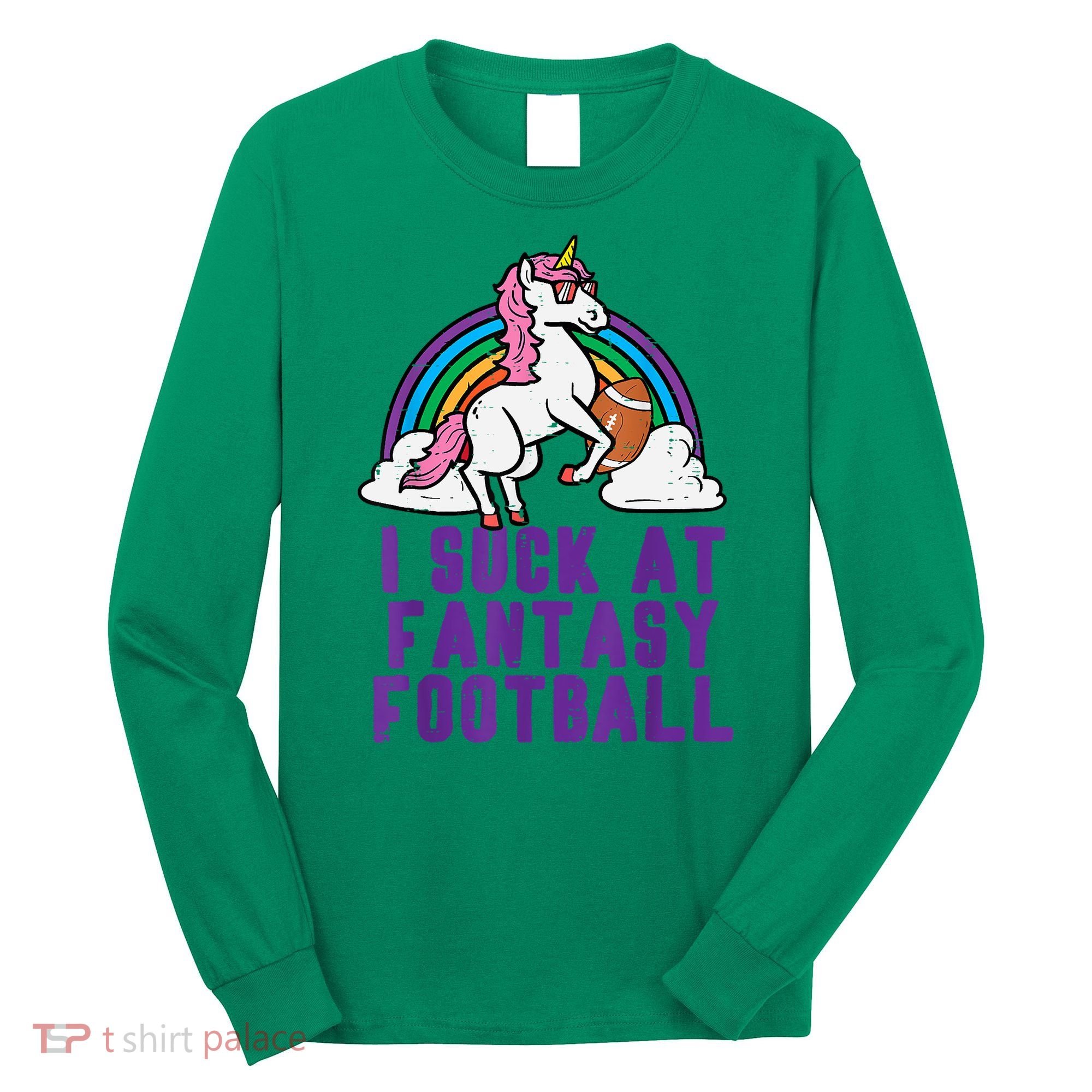 Funny Pink Fantasy Football Loser Unicorn Long Sleeve Shirt