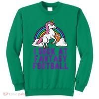 Funny Pink Fantasy Football Loser Unicorn Sweatshirt thumb 0